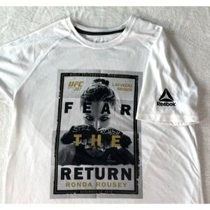 Ronda Rousey  MMA Reebok White Large Rhonda Rousey Tee T Shirt Fear the‎ Return